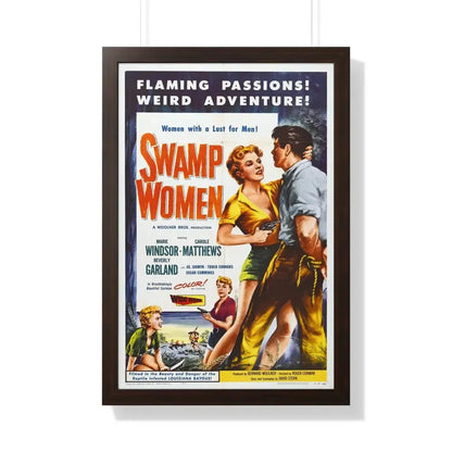 SWAMP WOMEN 1956 - Framed Movie Poster 20" x 30" Walnut - The Sticker Space