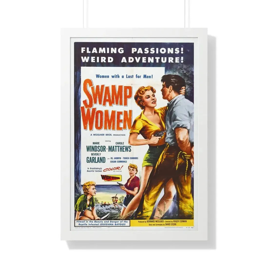 SWAMP WOMEN 1956 - Framed Movie Poster 20" x 30" White - The Sticker Space