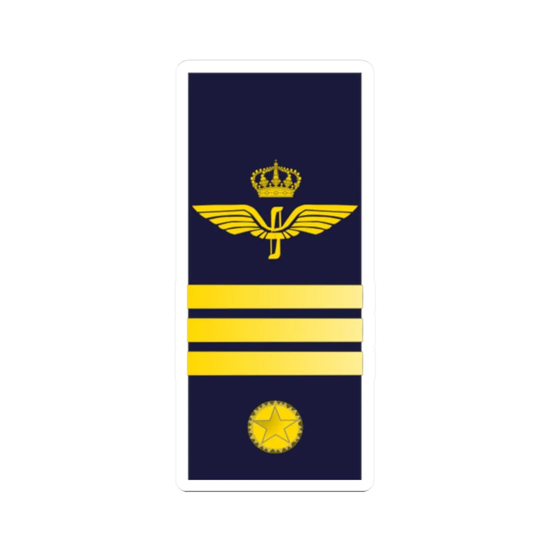 SWE Airforce 3Stripes (Sweden) (Military Rank) STICKER Vinyl Kiss-Cut Decal 2 Inch White - The Sticker Space