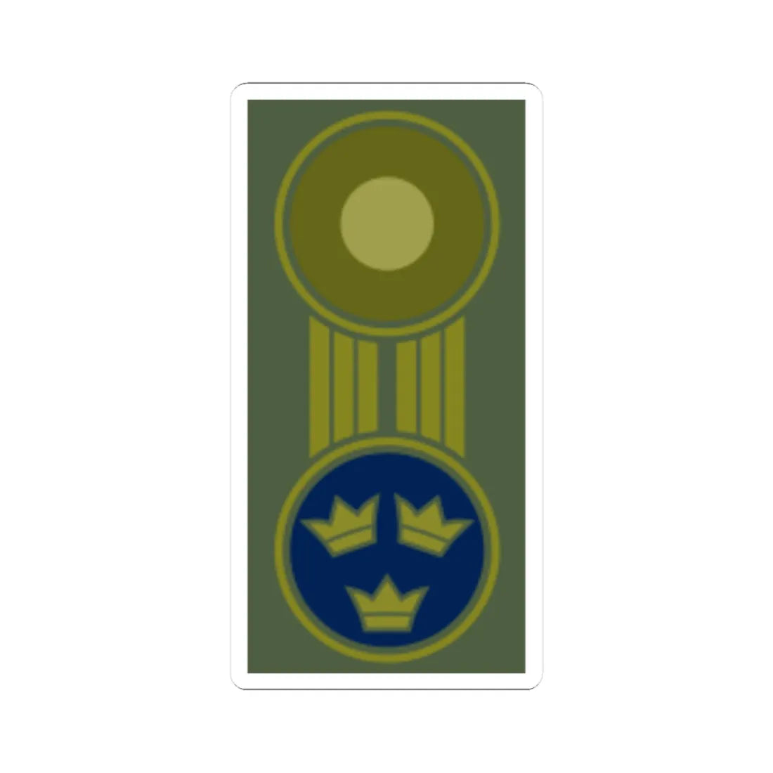 SWE mössmärke blått (Sweden) (Military Rank) STICKER Vinyl Kiss-Cut Decal 3 Inch White - The Sticker Space