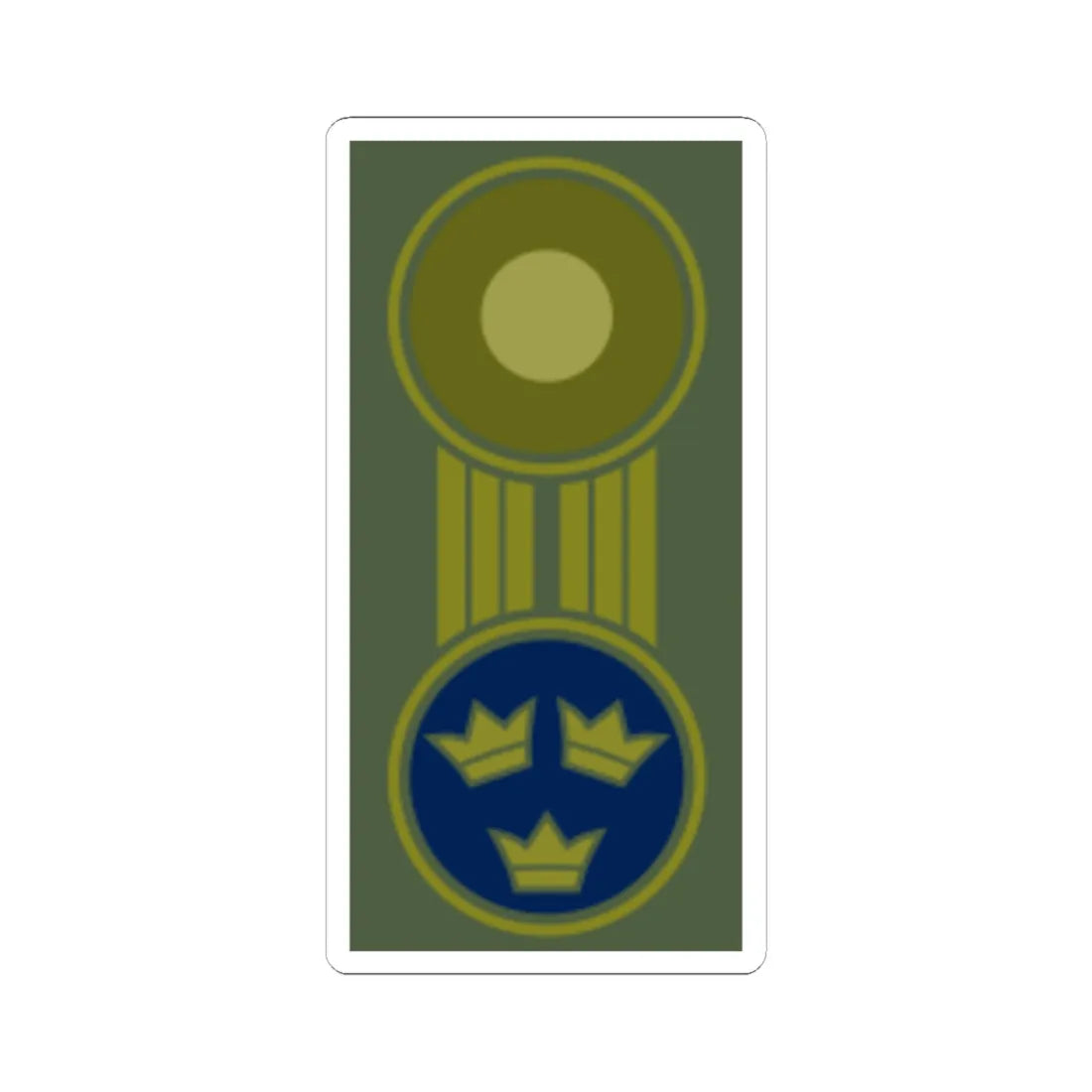 SWE mössmärke blått (Sweden) (Military Rank) STICKER Vinyl Kiss-Cut Decal 6 Inch White - The Sticker Space