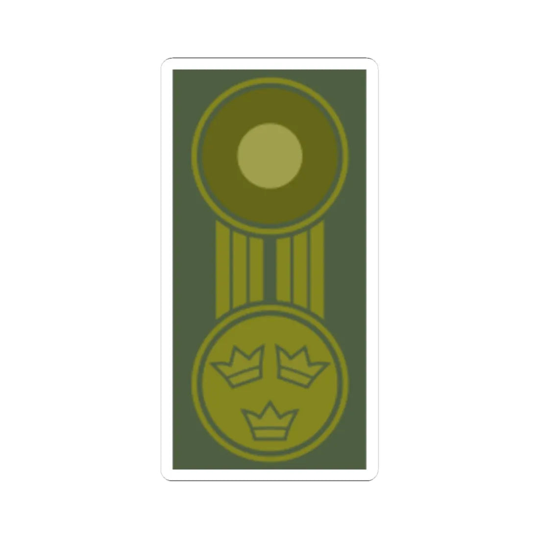 SWE mössmärke brunt (Sweden) (Military Rank) STICKER Vinyl Kiss-Cut Decal 2 Inch White - The Sticker Space