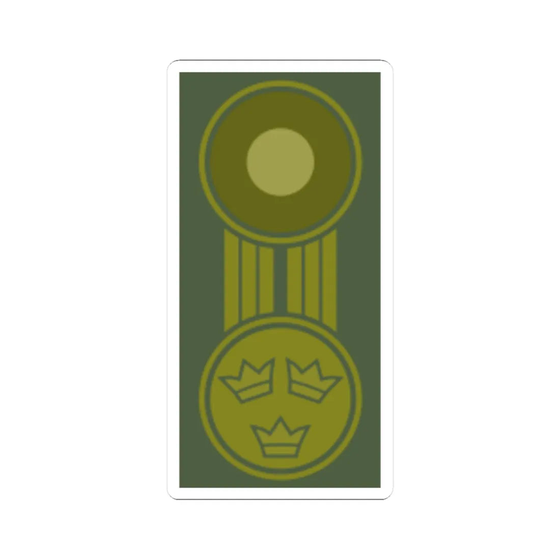 SWE mössmärke brunt (Sweden) (Military Rank) STICKER Vinyl Kiss-Cut Decal 3 Inch White - The Sticker Space