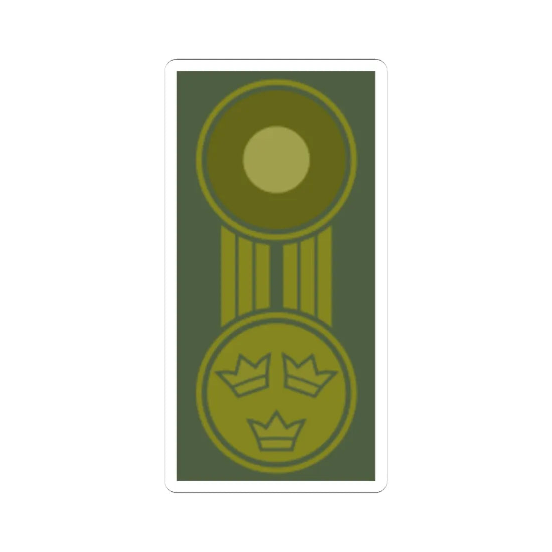 SWE mössmärke brunt (Sweden) (Military Rank) STICKER Vinyl Kiss-Cut Decal 4 Inch White - The Sticker Space