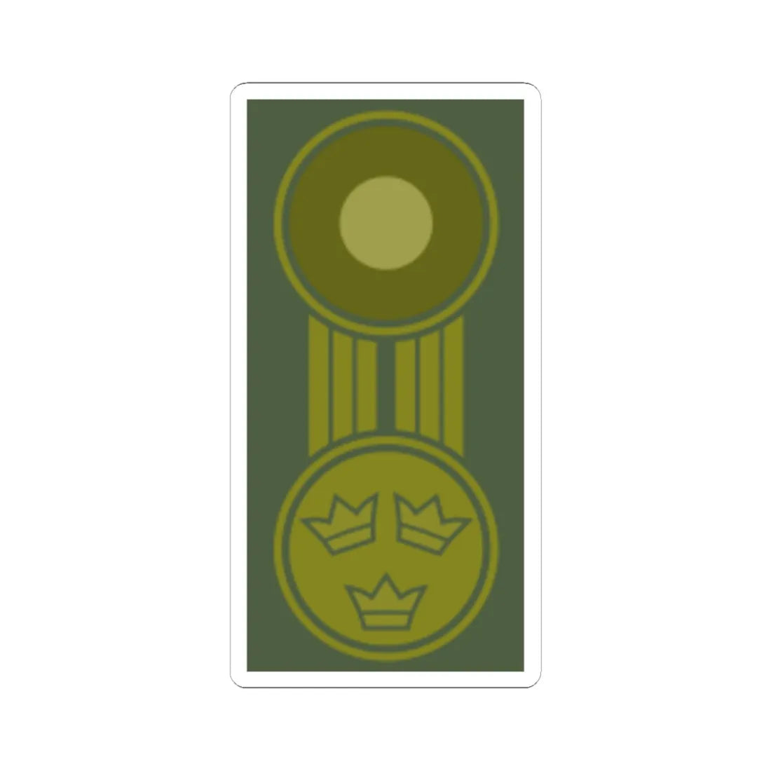 SWE mössmärke brunt (Sweden) (Military Rank) STICKER Vinyl Kiss-Cut Decal 6 Inch White - The Sticker Space