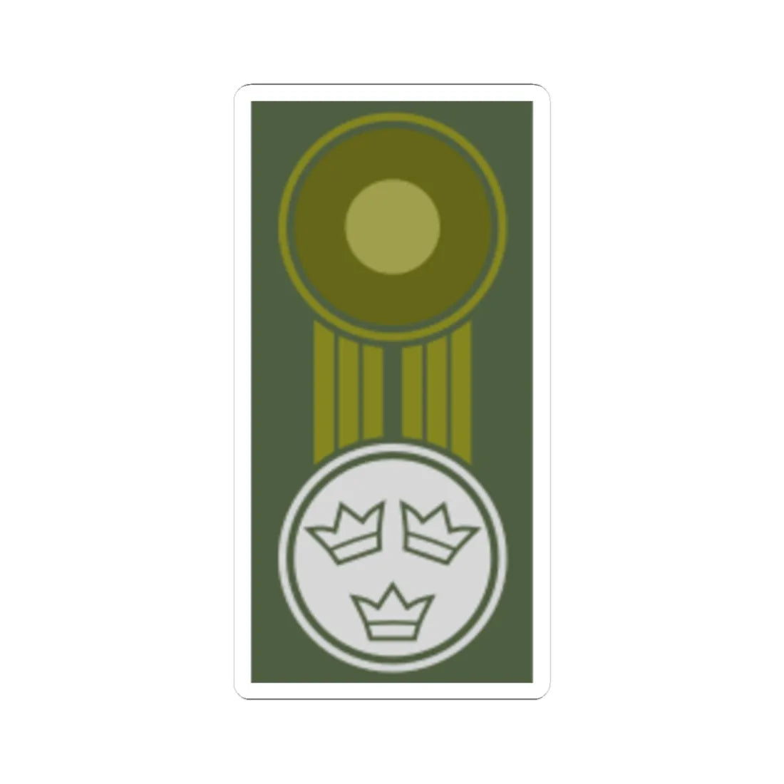 SWE mössmärke vit (Sweden) (Military Rank) STICKER Vinyl Kiss-Cut Decal 2 Inch White - The Sticker Space