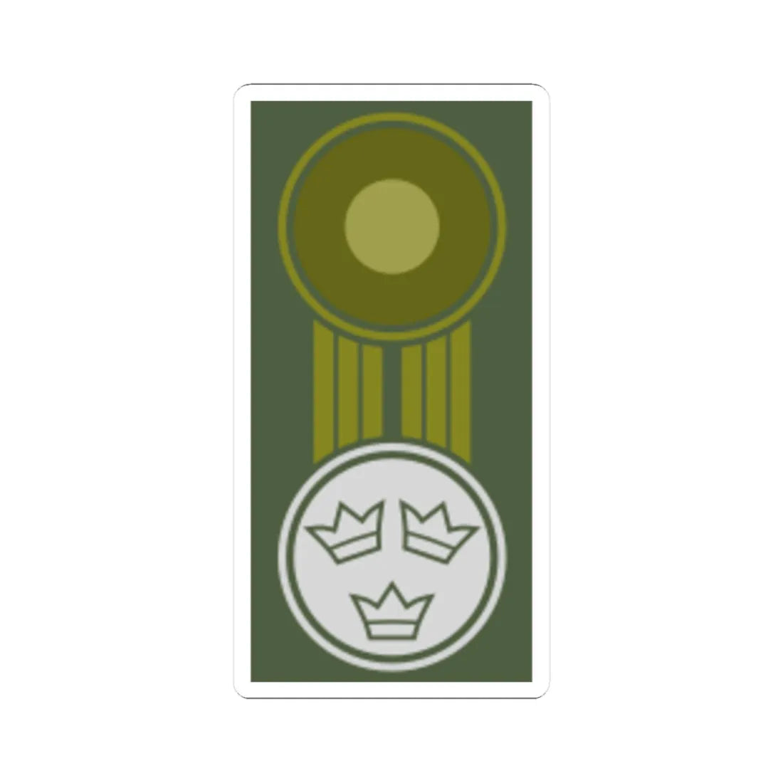 SWE mössmärke vit (Sweden) (Military Rank) STICKER Vinyl Kiss-Cut Decal 3 Inch White - The Sticker Space