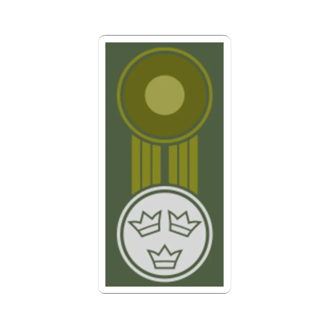 SWE mössmärke vit (Sweden) (Military Rank) STICKER Vinyl Kiss-Cut Decal 4 Inch White - The Sticker Space