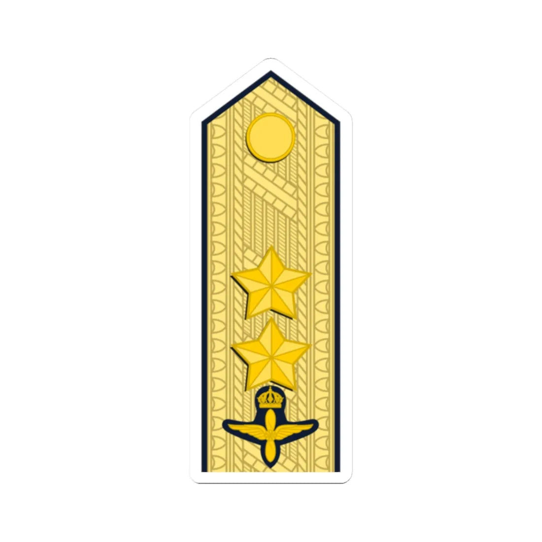 Sweden AirForce OF 7 (Sweden) (Military Rank) STICKER Vinyl Kiss-Cut Decal 2 Inch White - The Sticker Space