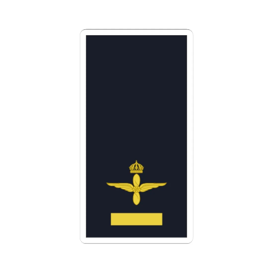 Sweden AirForce OR 1b 2019 (Sweden) (Military Rank) STICKER Vinyl Kiss-Cut Decal 4 Inch White - The Sticker Space