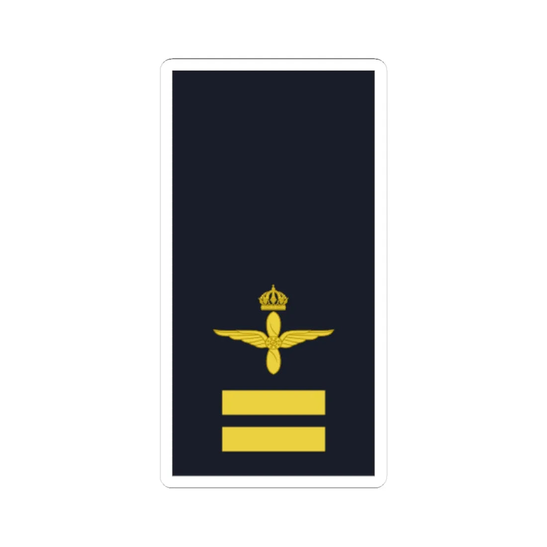 Sweden AirForce OR 1c 2019 (Sweden) (Military Rank) STICKER Vinyl Kiss-Cut Decal 4 Inch White - The Sticker Space