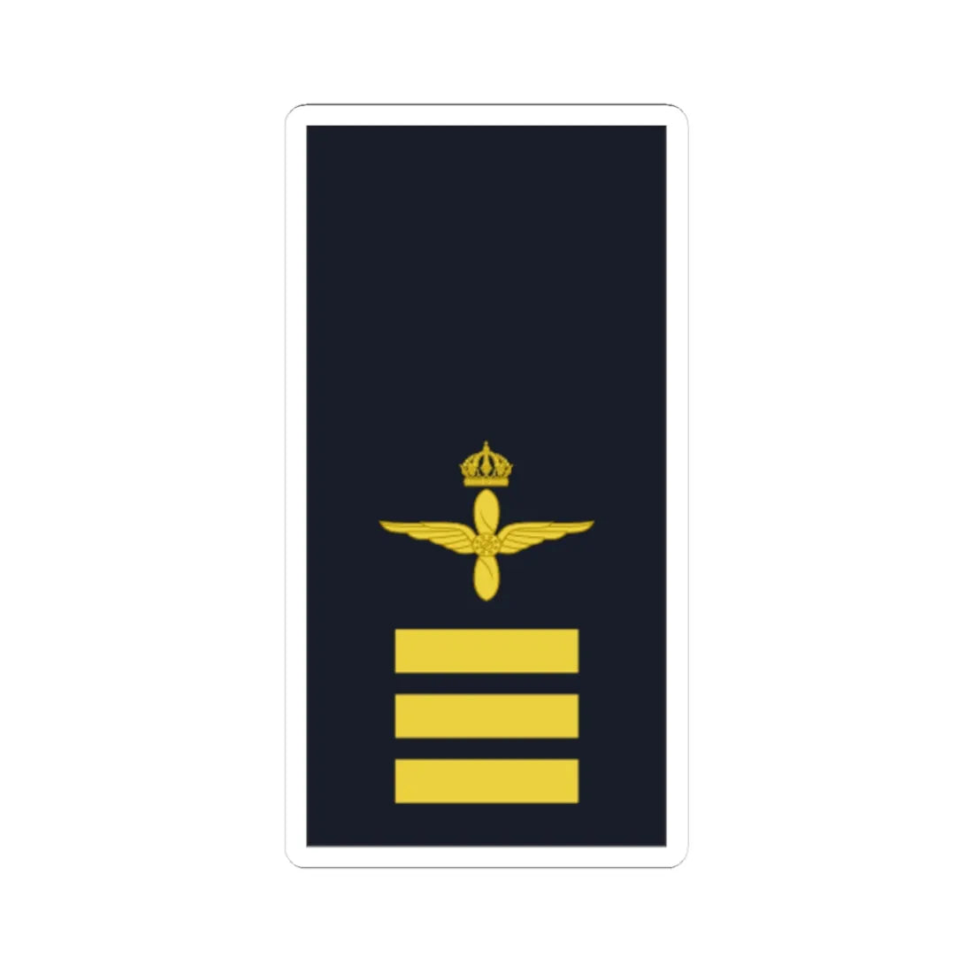 Sweden AirForce OR 2a 2019 (Sweden) (Military Rank) STICKER Vinyl Kiss-Cut Decal 3 Inch White - The Sticker Space