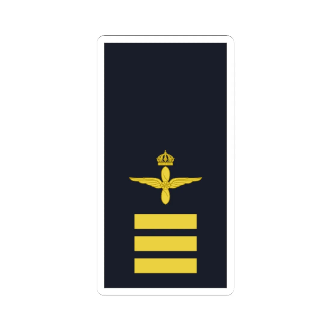 Sweden AirForce OR 2a 2019 (Sweden) (Military Rank) STICKER Vinyl Kiss-Cut Decal 4 Inch White - The Sticker Space