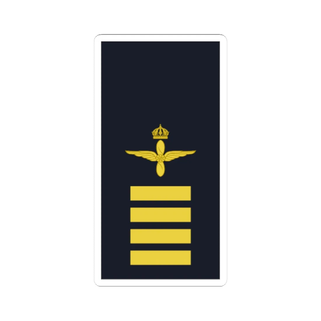 Sweden AirForce OR 2b 2019 (Sweden) (Military Rank) STICKER Vinyl Kiss-Cut Decal 3 Inch White - The Sticker Space