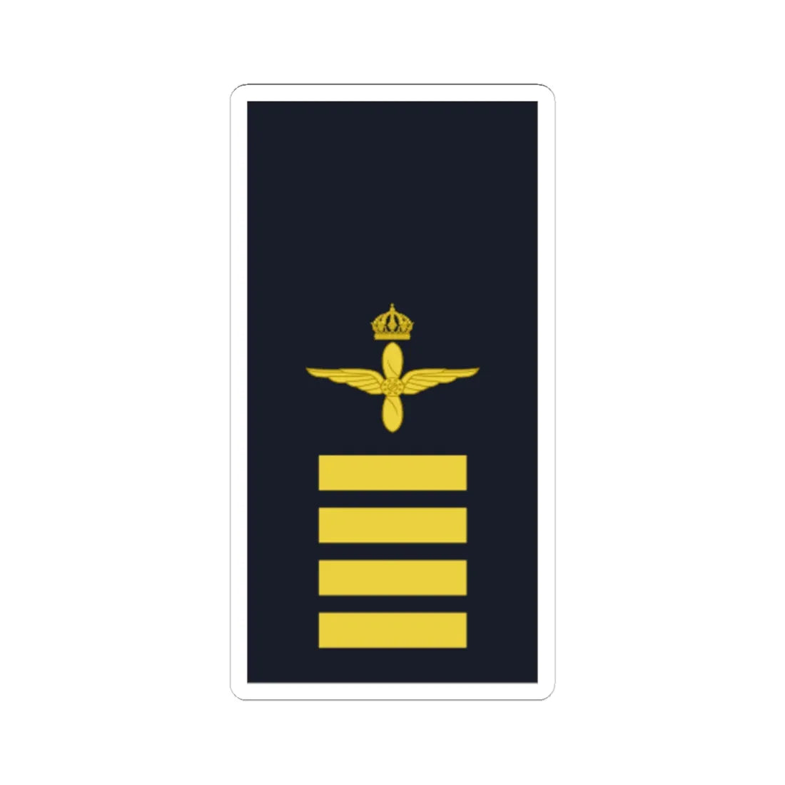 Sweden AirForce OR 2b 2019 (Sweden) (Military Rank) STICKER Vinyl Kiss-Cut Decal 6 Inch White - The Sticker Space