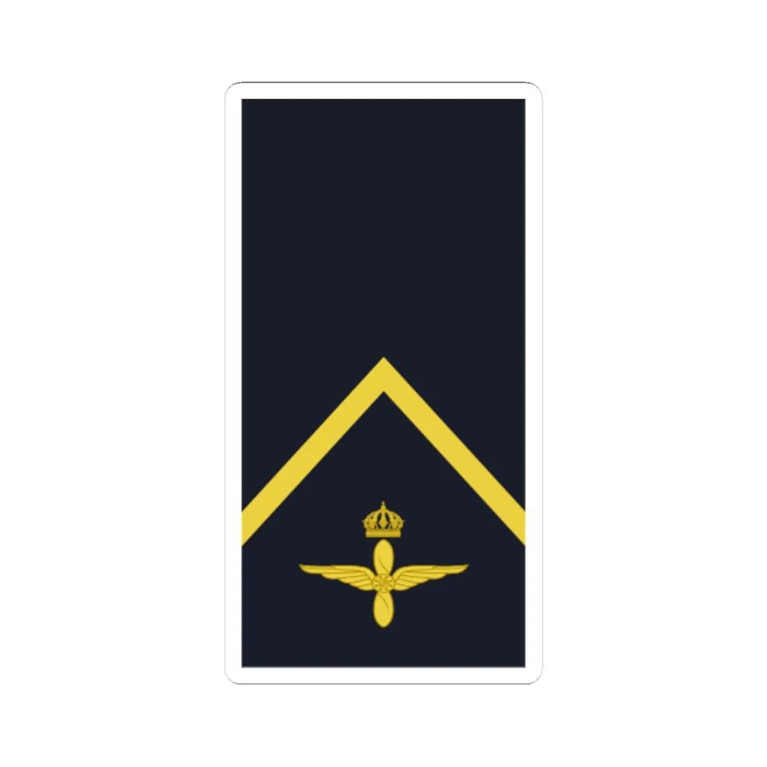 Sweden AirForce OR 3 2019 (Sweden) (Military Rank) STICKER Vinyl Kiss-Cut Decal 3 Inch White - The Sticker Space