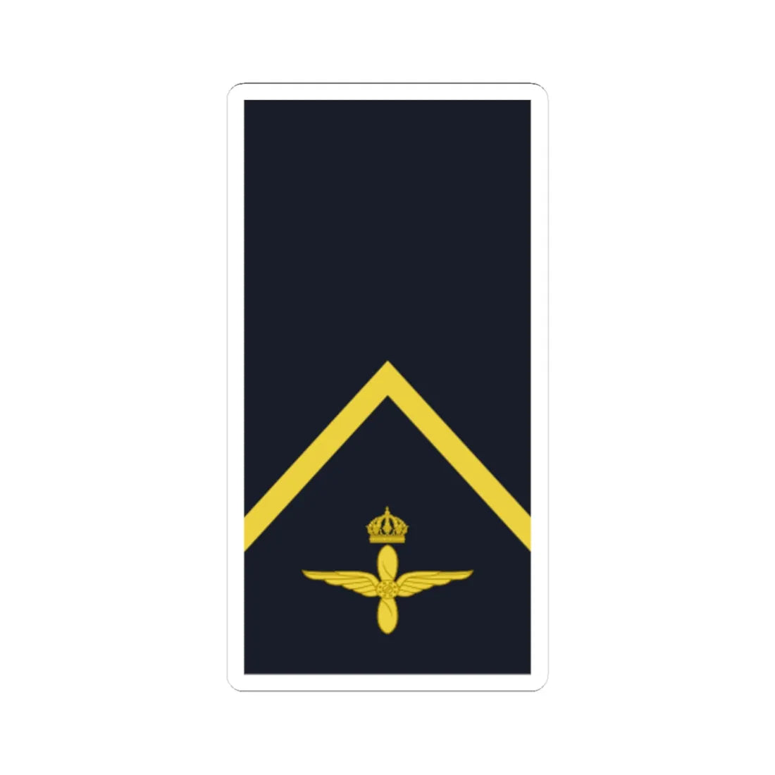 Sweden AirForce OR 3 2019 (Sweden) (Military Rank) STICKER Vinyl Kiss-Cut Decal 4 Inch White - The Sticker Space