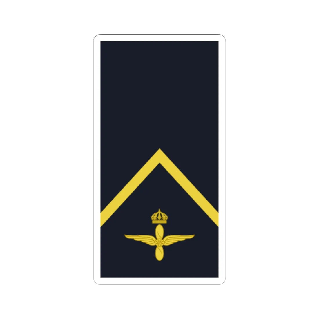 Sweden AirForce OR 3 2019 (Sweden) (Military Rank) STICKER Vinyl Kiss-Cut Decal 6 Inch White - The Sticker Space