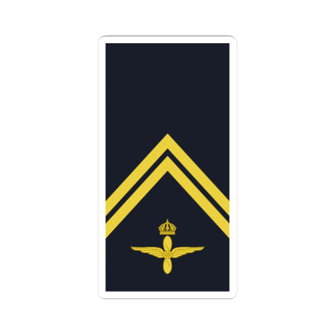 Sweden AirForce OR 4 2019 (Sweden) (Military Rank) STICKER Vinyl Kiss-Cut Decal 3 Inch White - The Sticker Space