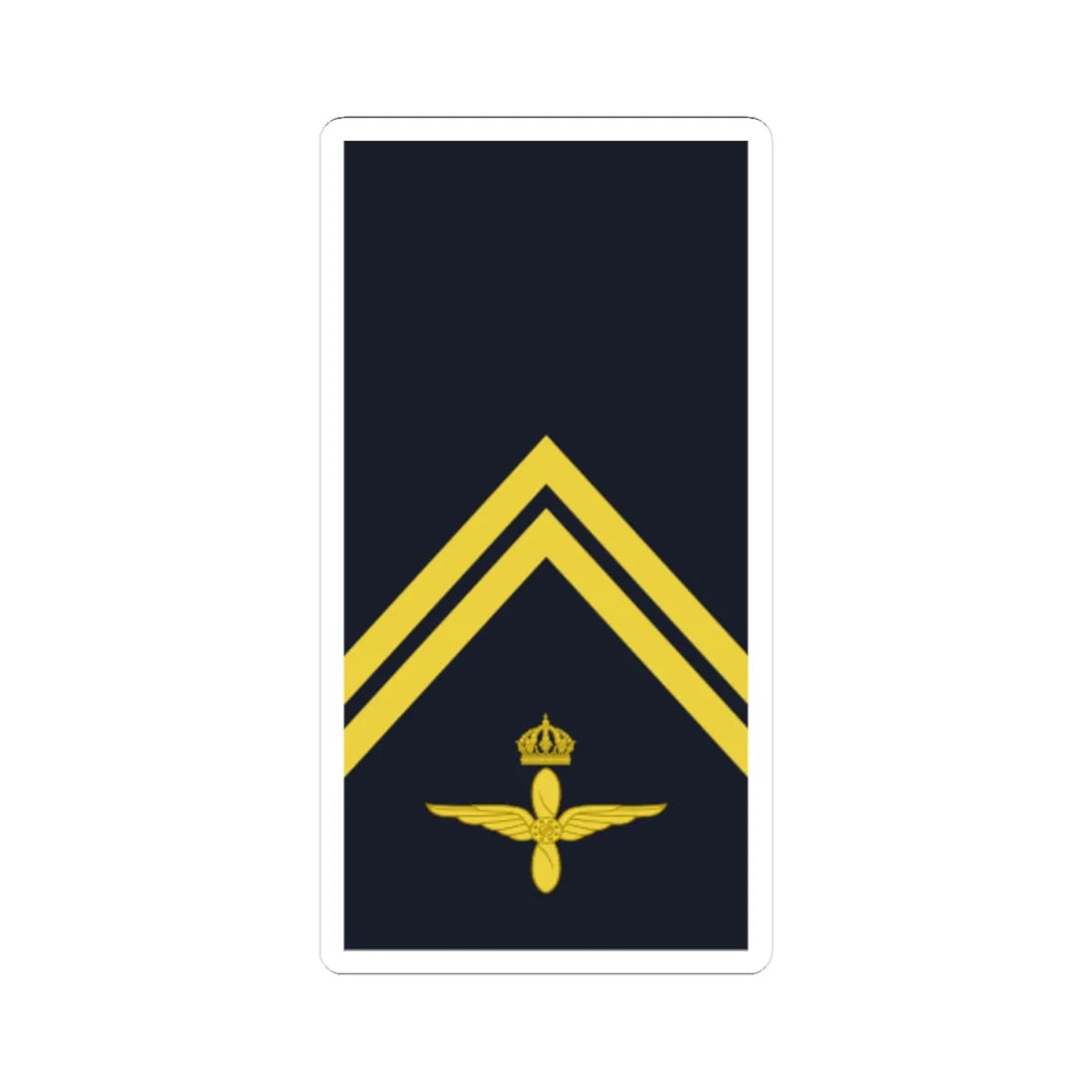 Sweden AirForce OR 4 2019 (Sweden) (Military Rank) STICKER Vinyl Kiss-Cut Decal 4 Inch White - The Sticker Space