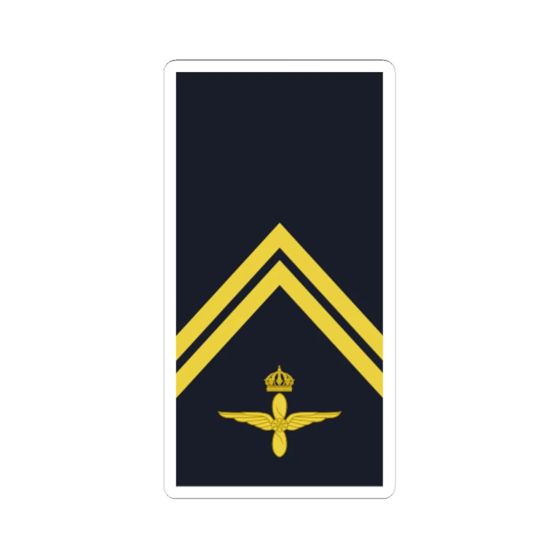 Sweden AirForce OR 4 2019 (Sweden) (Military Rank) STICKER Vinyl Kiss-Cut Decal 6 Inch White - The Sticker Space