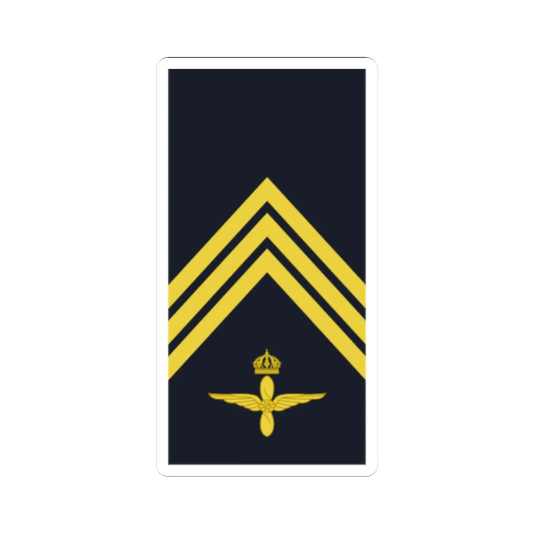 Sweden AirForce OR 5a 2019 (Sweden) (Military Rank) STICKER Vinyl Kiss-Cut Decal 2 Inch White - The Sticker Space