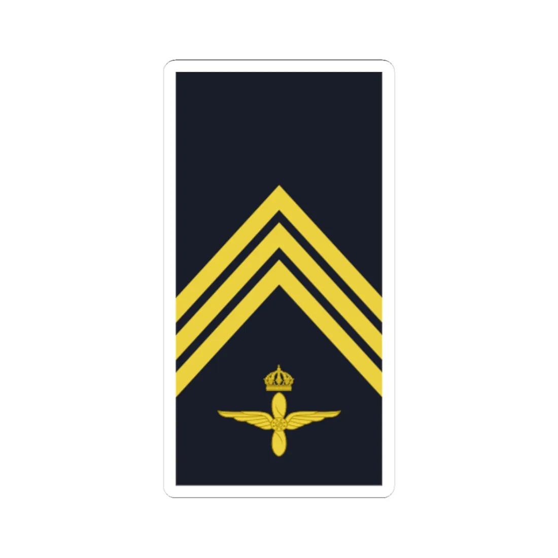 Sweden AirForce OR 5a 2019 (Sweden) (Military Rank) STICKER Vinyl Kiss-Cut Decal 3 Inch White - The Sticker Space