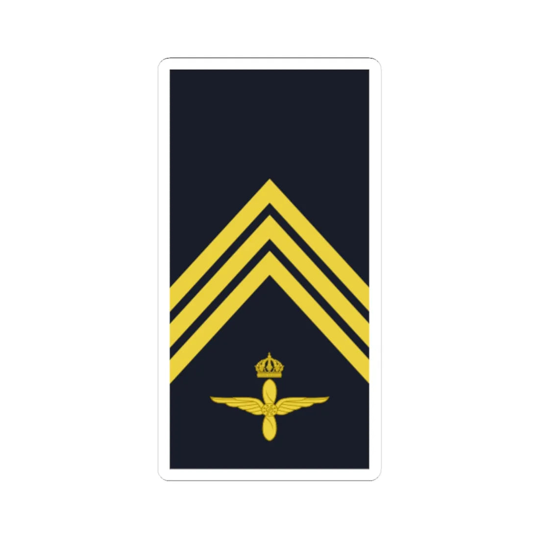 Sweden AirForce OR 5a 2019 (Sweden) (Military Rank) STICKER Vinyl Kiss-Cut Decal 4 Inch White - The Sticker Space