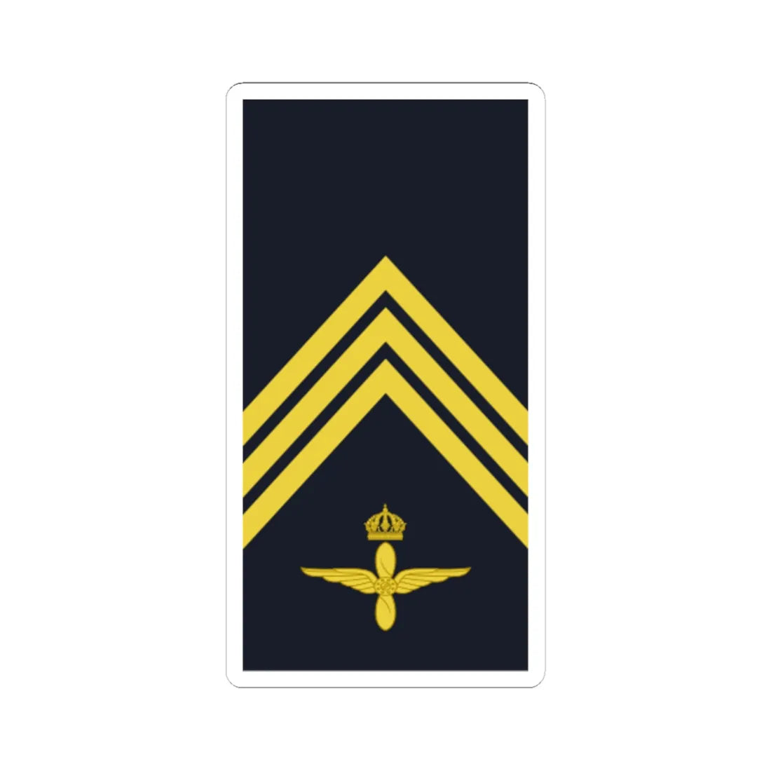 Sweden AirForce OR 5a 2019 (Sweden) (Military Rank) STICKER Vinyl Kiss-Cut Decal 6 Inch White - The Sticker Space