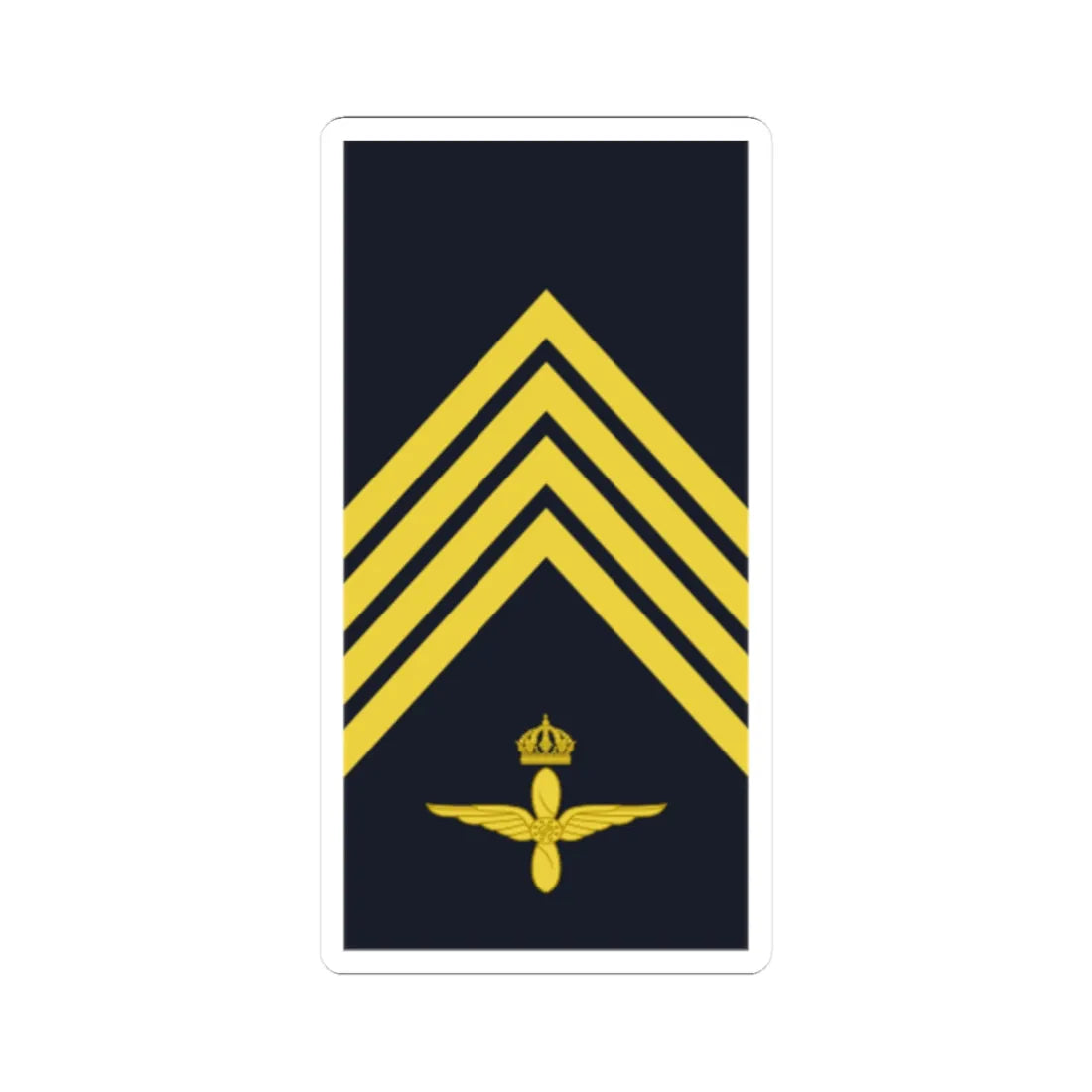 Sweden AirForce OR 5b 2019 (Sweden) (Military Rank) STICKER Vinyl Kiss-Cut Decal 2 Inch White - The Sticker Space