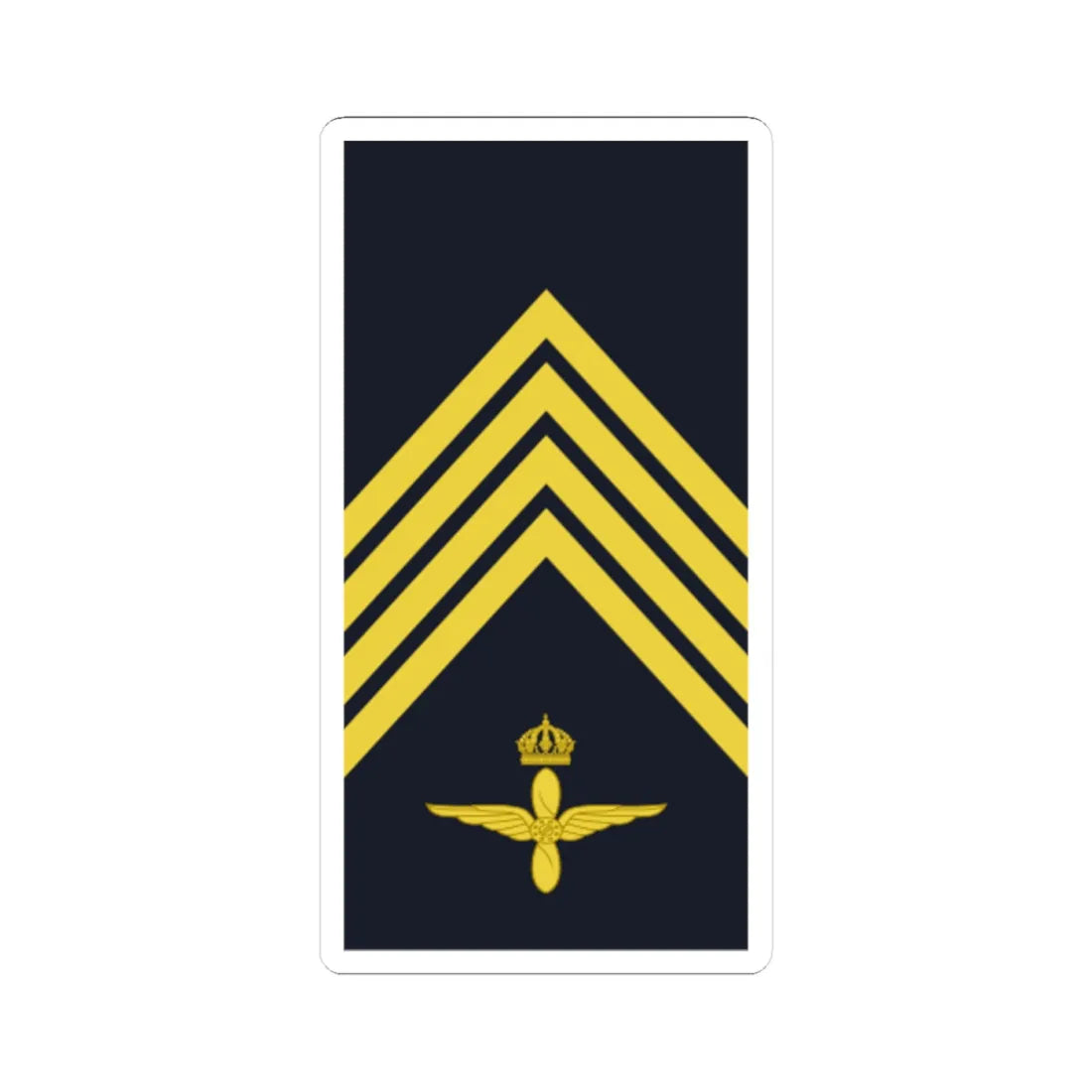 Sweden AirForce OR 5b 2019 (Sweden) (Military Rank) STICKER Vinyl Kiss-Cut Decal 4 Inch White - The Sticker Space