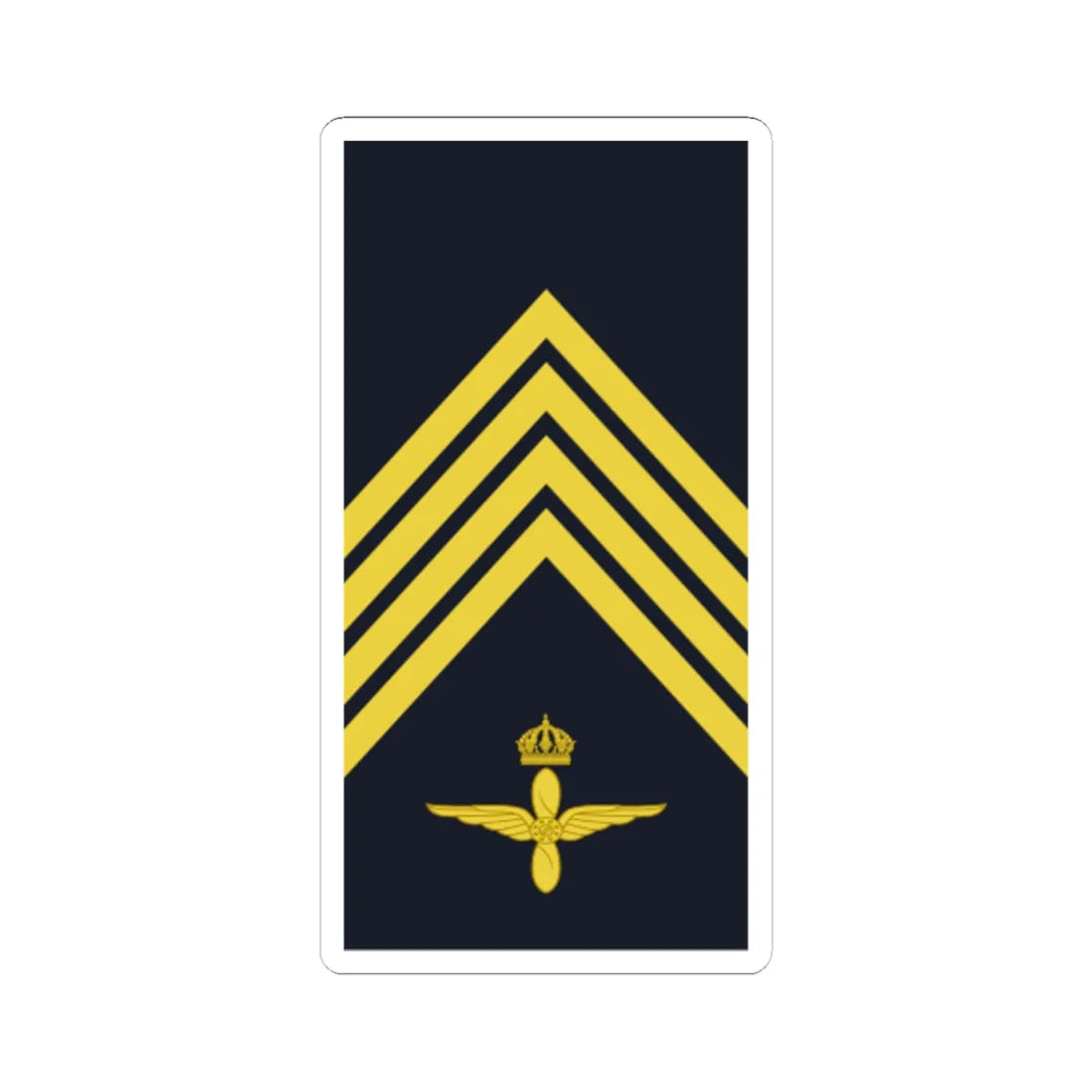 Sweden AirForce OR 5b 2019 (Sweden) (Military Rank) STICKER Vinyl Kiss-Cut Decal 6 Inch White - The Sticker Space