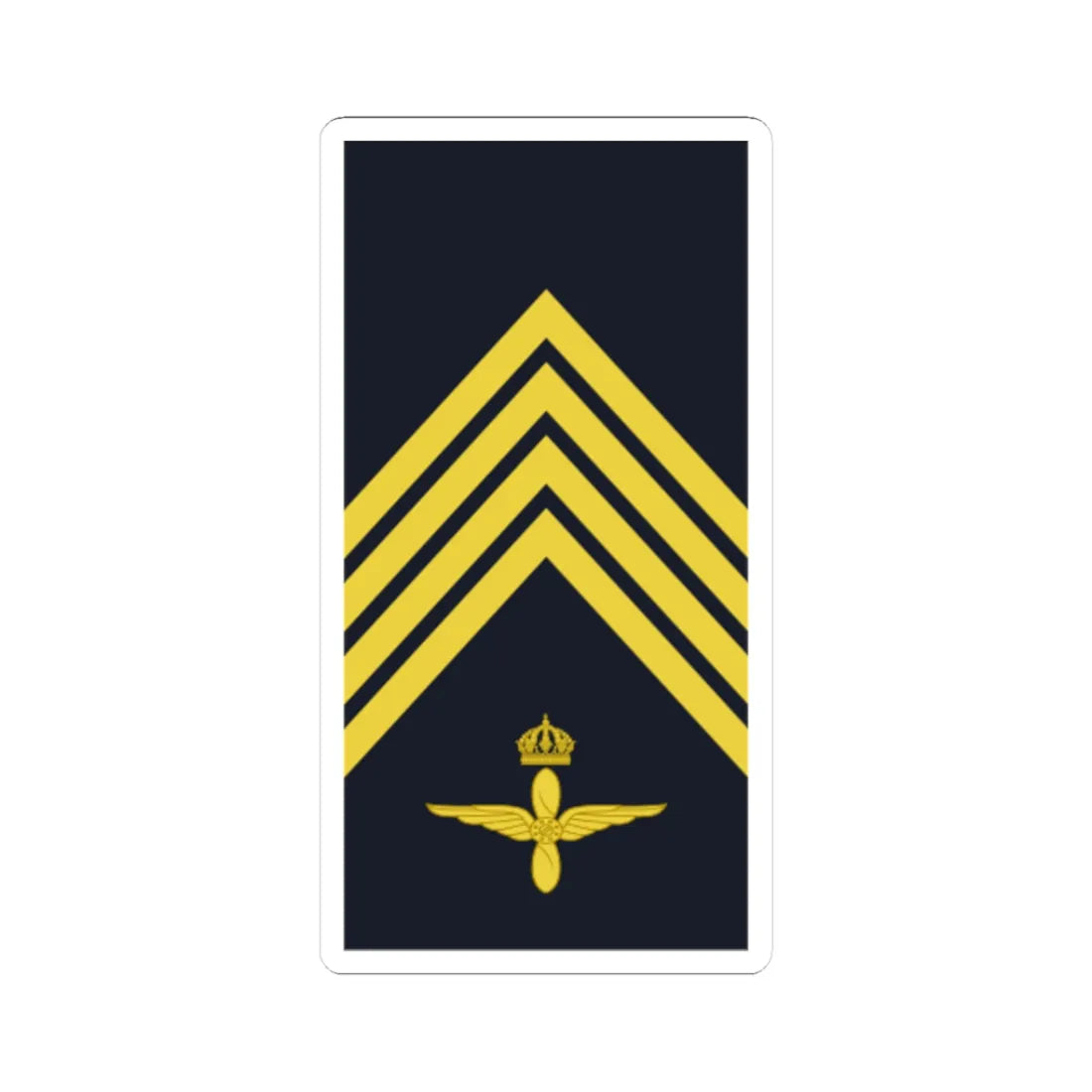 Sweden AirForce OR 5b 2019 (Sweden) (Military Rank) STICKER Vinyl Kiss-Cut Decal - The Sticker Space