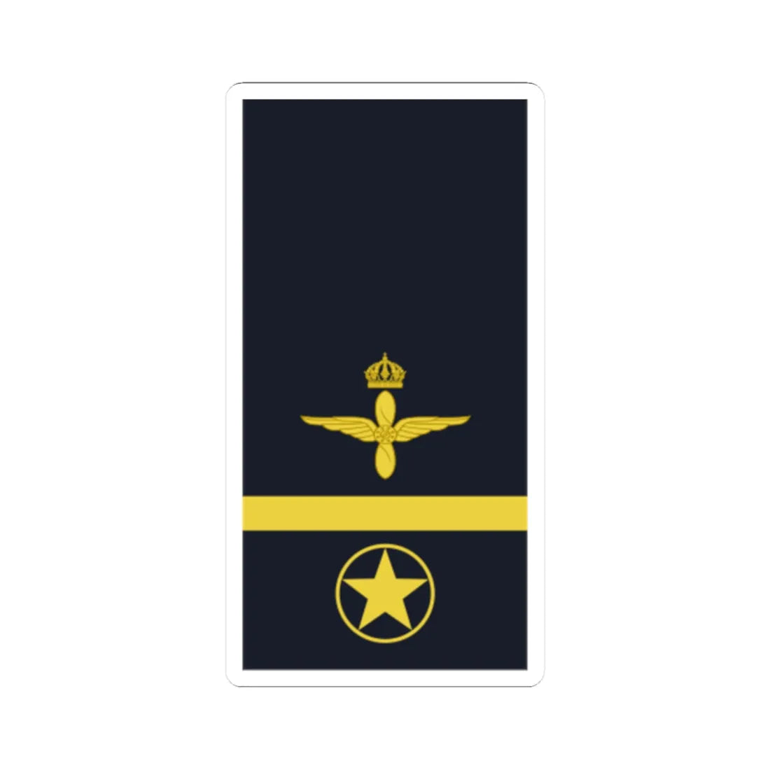 Sweden AirForce OR 6a 2019 (Sweden) (Military Rank) STICKER Vinyl Kiss-Cut Decal 2 Inch White - The Sticker Space