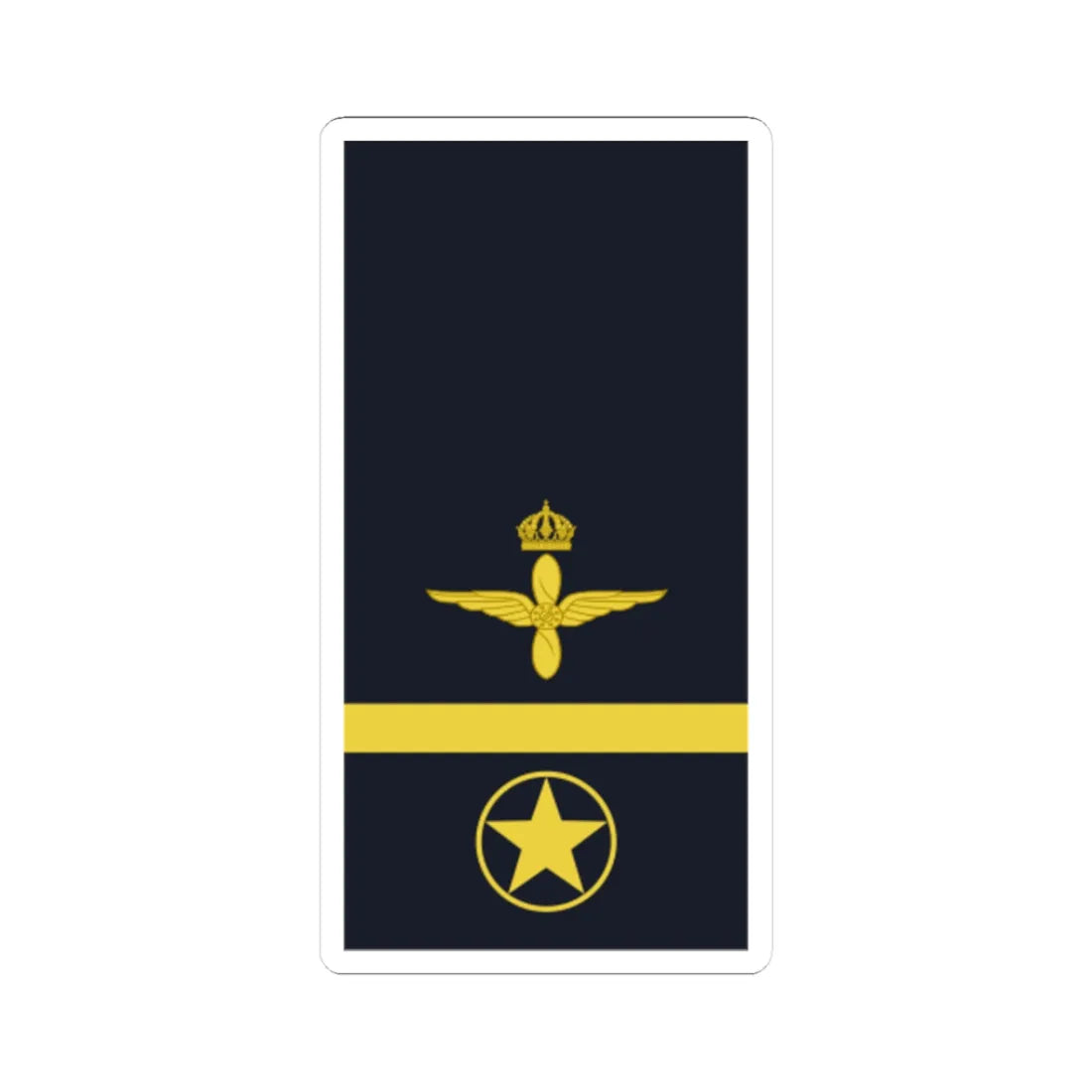 Sweden AirForce OR 6a 2019 (Sweden) (Military Rank) STICKER Vinyl Kiss-Cut Decal 3 Inch White - The Sticker Space