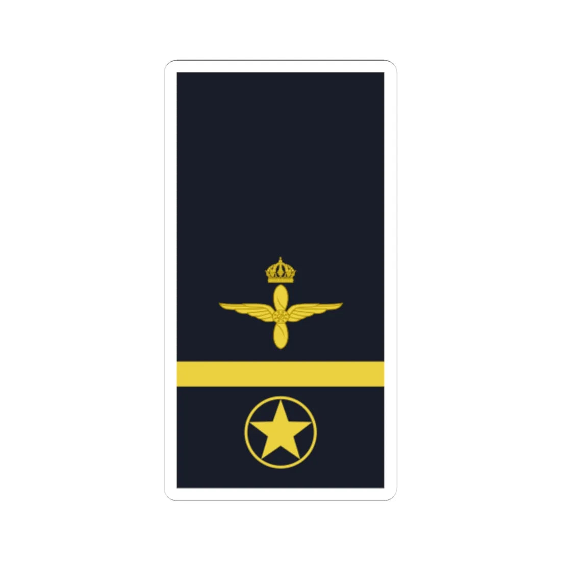 Sweden AirForce OR 6a 2019 (Sweden) (Military Rank) STICKER Vinyl Kiss-Cut Decal 4 Inch White - The Sticker Space