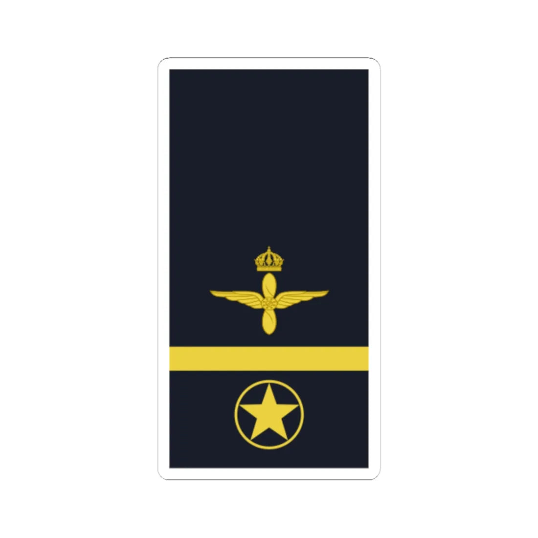 Sweden AirForce OR 6a 2019 (Sweden) (Military Rank) STICKER Vinyl Kiss-Cut Decal 6 Inch White - The Sticker Space