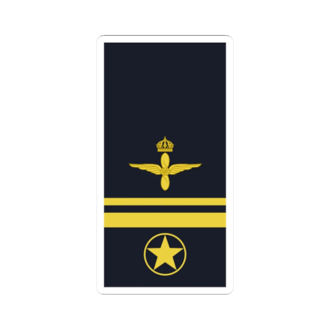 Sweden AirForce OR 6b 2019 (Sweden) (Military Rank) STICKER Vinyl Kiss-Cut Decal 2 Inch White - The Sticker Space