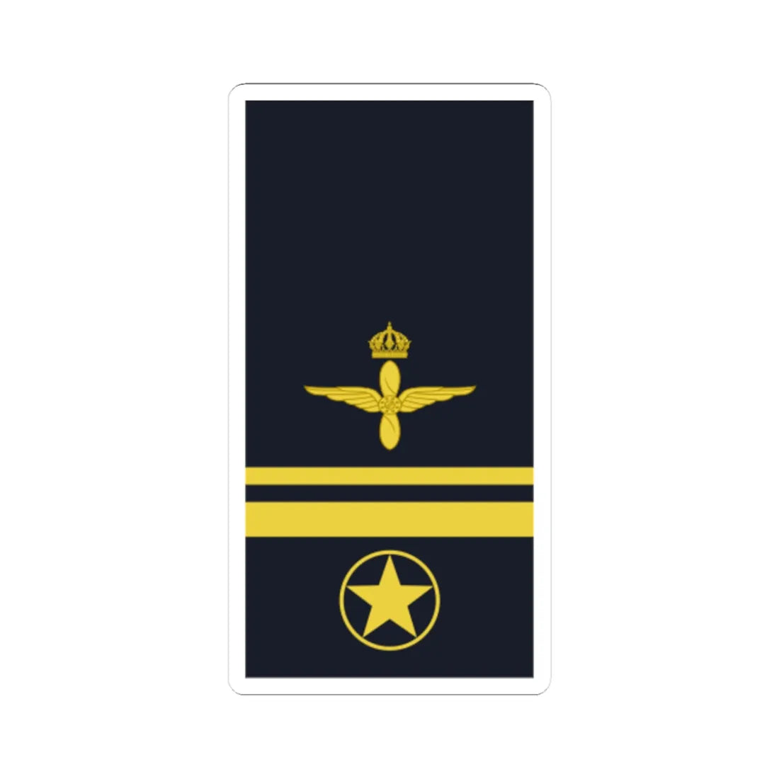 Sweden AirForce OR 6b 2019 (Sweden) (Military Rank) STICKER Vinyl Kiss-Cut Decal 3 Inch White - The Sticker Space