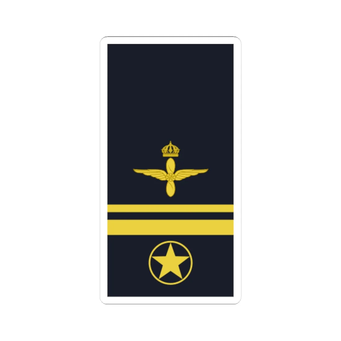 Sweden AirForce OR 6b 2019 (Sweden) (Military Rank) STICKER Vinyl Kiss-Cut Decal 4 Inch White - The Sticker Space