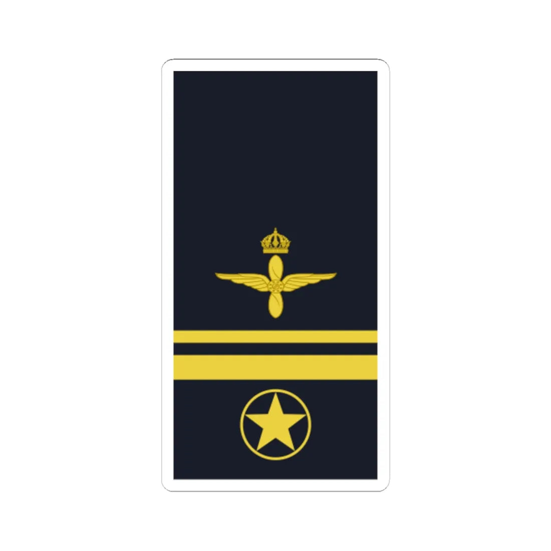 Sweden AirForce OR 6b 2019 (Sweden) (Military Rank) STICKER Vinyl Kiss-Cut Decal 6 Inch White - The Sticker Space