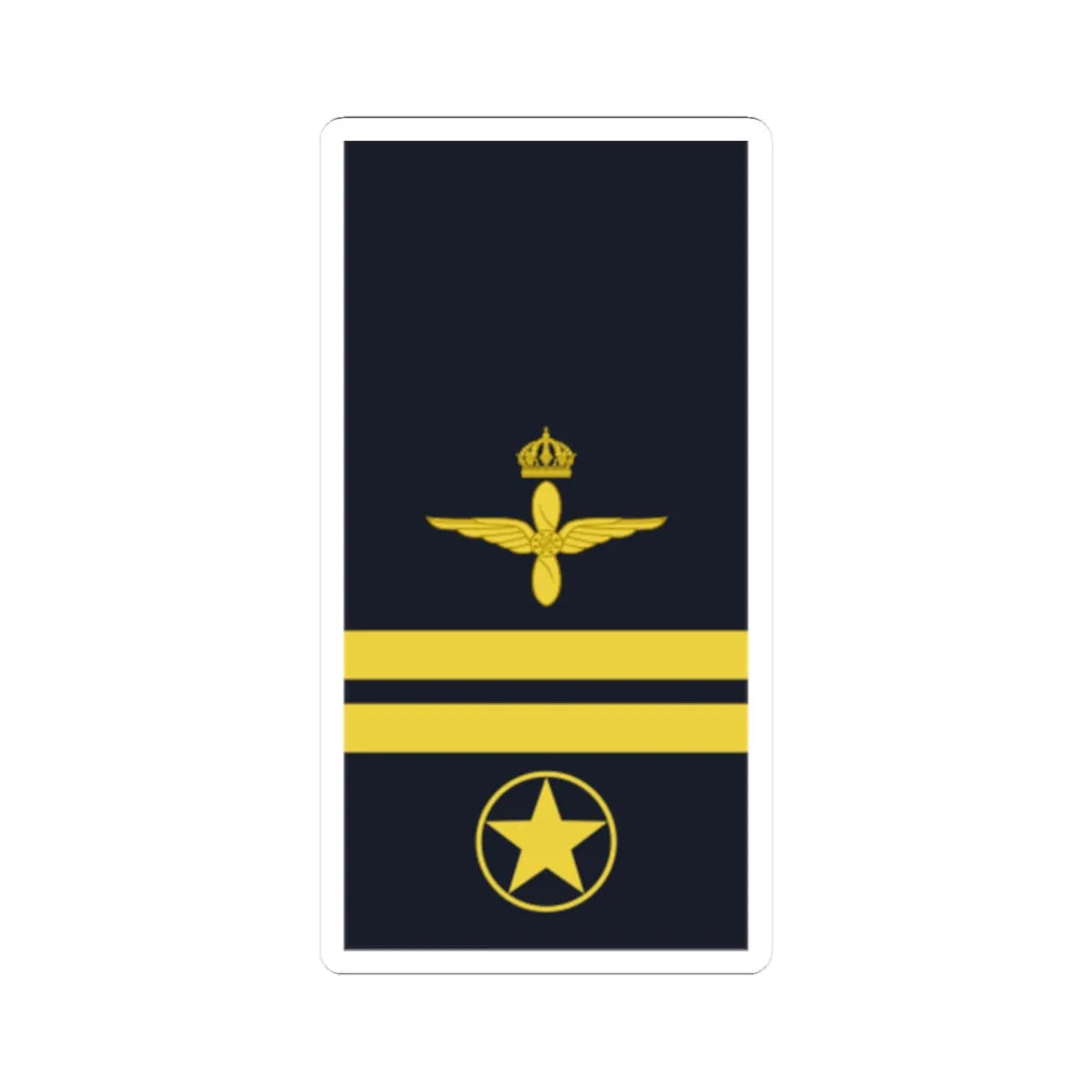 Sweden AirForce OR 7 2019 (Sweden) (Military Rank) STICKER Vinyl Kiss-Cut Decal 2 Inch White - The Sticker Space