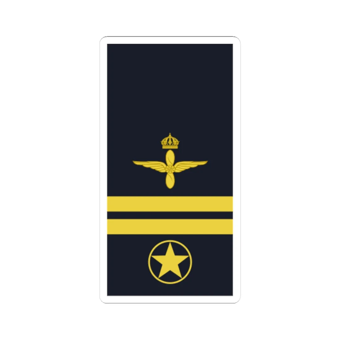 Sweden AirForce OR 7 2019 (Sweden) (Military Rank) STICKER Vinyl Kiss-Cut Decal 3 Inch White - The Sticker Space