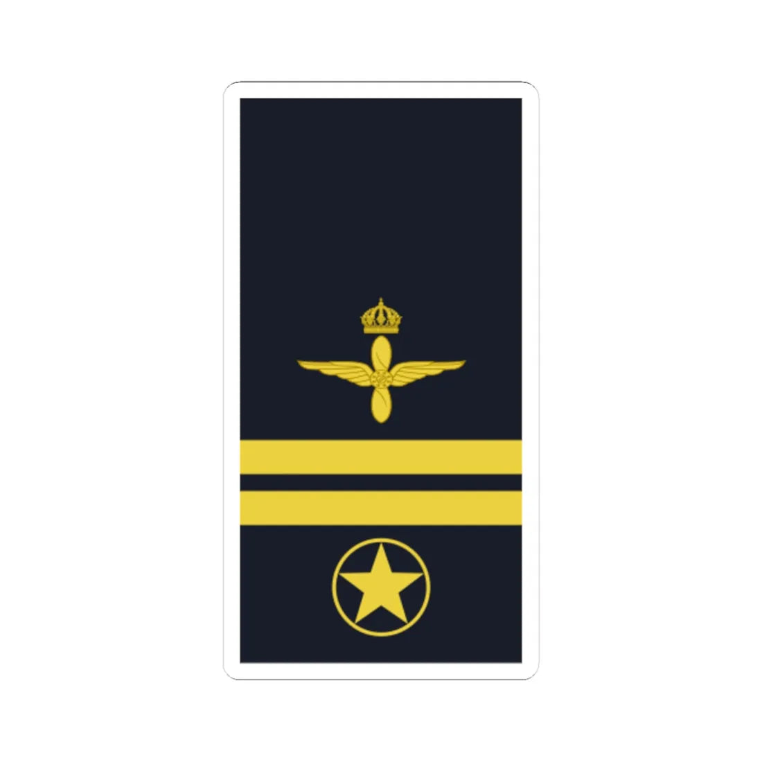 Sweden AirForce OR 7 2019 (Sweden) (Military Rank) STICKER Vinyl Kiss-Cut Decal 4 Inch White - The Sticker Space