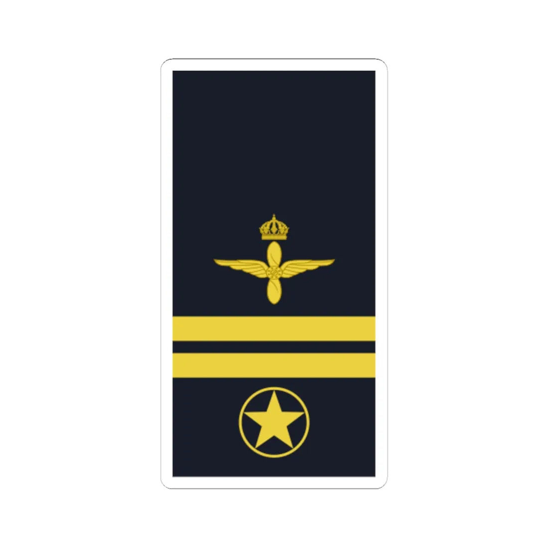 Sweden AirForce OR 7 2019 (Sweden) (Military Rank) STICKER Vinyl Kiss-Cut Decal 6 Inch White - The Sticker Space