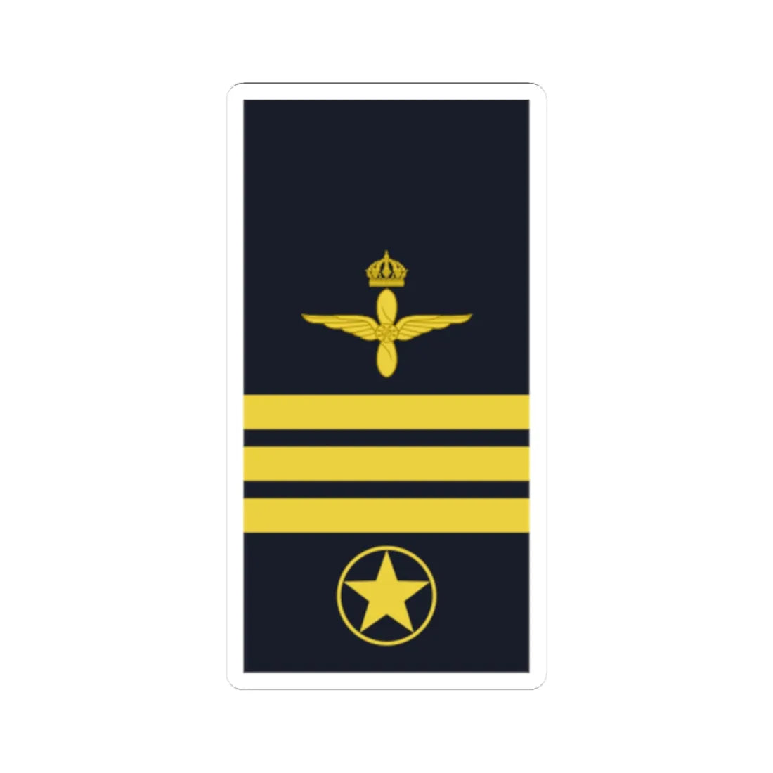 Sweden AirForce OR 8 2019 (Sweden) (Military Rank) STICKER Vinyl Kiss-Cut Decal 2 Inch White - The Sticker Space