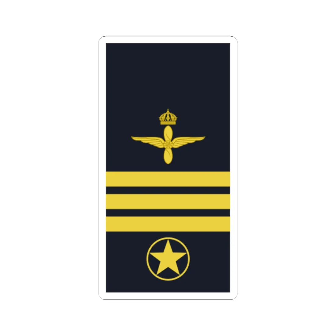 Sweden AirForce OR 8 2019 (Sweden) (Military Rank) STICKER Vinyl Kiss-Cut Decal 3 Inch White - The Sticker Space