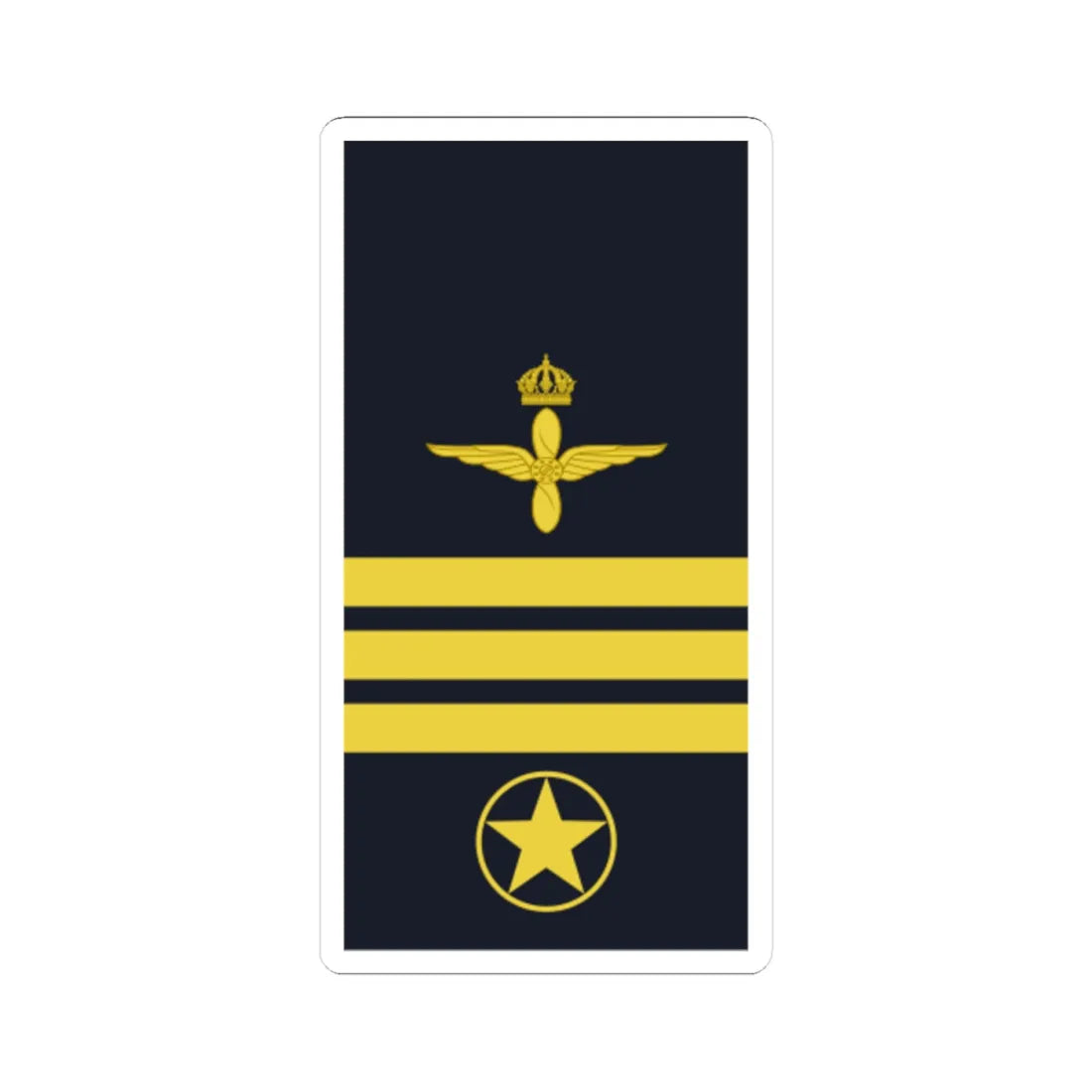 Sweden AirForce OR 8 2019 (Sweden) (Military Rank) STICKER Vinyl Kiss-Cut Decal 4 Inch White - The Sticker Space