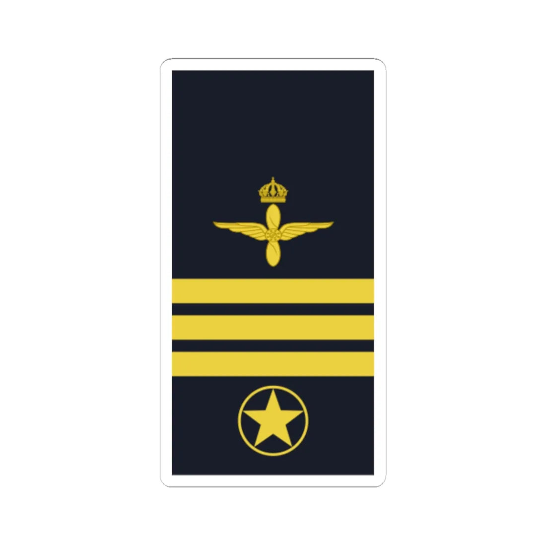 Sweden AirForce OR 8 2019 (Sweden) (Military Rank) STICKER Vinyl Kiss-Cut Decal 6 Inch White - The Sticker Space