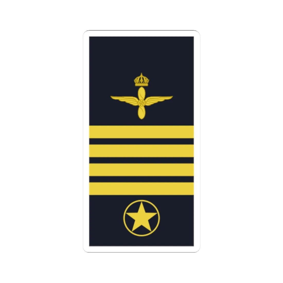 Sweden AirForce OR 9 2019 (Sweden) (Military Rank) STICKER Vinyl Kiss-Cut Decal 2 Inch White - The Sticker Space